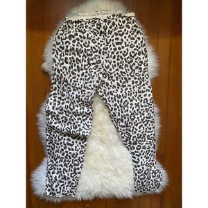 J. Crew leopard print linen pants. Size 4 TALL